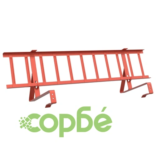 Снегозадържател за покрив, Червено, 800 x 29,5 x 34,5 см, Стомана ➤ топ цена ➤ sorbe.bg