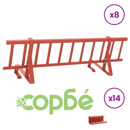 Снегозадържател за покрив, Червено, 800 x 29,5 x 34,5 см, Стомана ➤ топ цена ➤ sorbe.bg