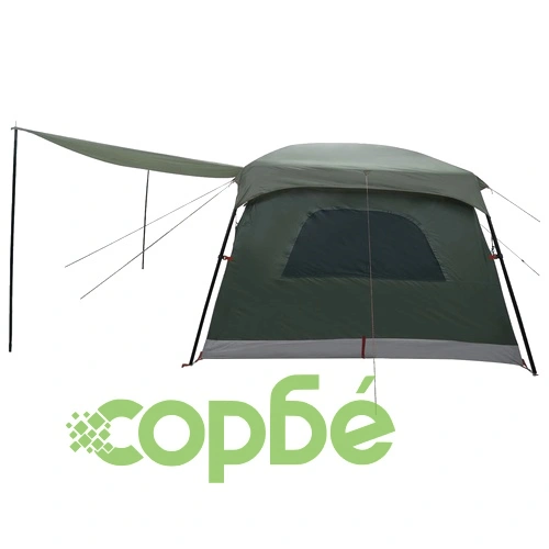 Семейна палатка за 16 души, 500x400x230 см, полиестер и стомана, военнозелена ➤ топ цена ➤ sorbe.bg
