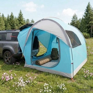 Автомобилна палатка за 3 лица, Синя, 239 x 210 x 210 см, Полиестер и стомана
