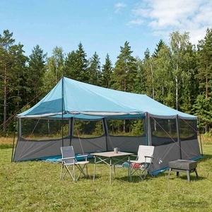 Семейна палатка 600 x 400 x 268 см - Полиестер и стомана, синя