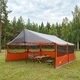 Семейна палатка с покрив 600 x 400 x 268 см - сива и оранжева