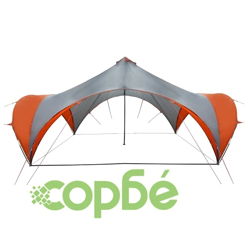 Парти шатра с покрив Сив и оранжев 600 x 600 x 400 см ➤ топ цена ➤ sorbe.bg