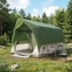 Тунелна палатка за 8 души, зелена, полиестер и стомана, 426 x 243 x 210 см