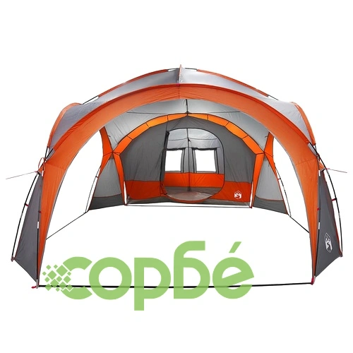 Страничен Шатър с Покрив Сив и Оранжев 410 x 410 x 250 см ➤ топ цена ➤ sorbe.bg
