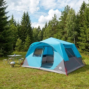 Палатка за 10 души 365x280x200 см, полиестер и стомана, синя