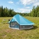 Палатка тип типи за 20 души, 800x800x430 см, полиестер и стомана, синя
