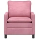 Едноместен диван от кадифе в розово, 76 x 81 x 87,5 см