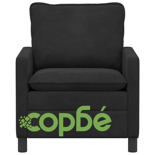 Едноместен диван от кадифе в черно, 76 x 81 x 87,5 см ➤ топ цена ➤ sorbe.bg