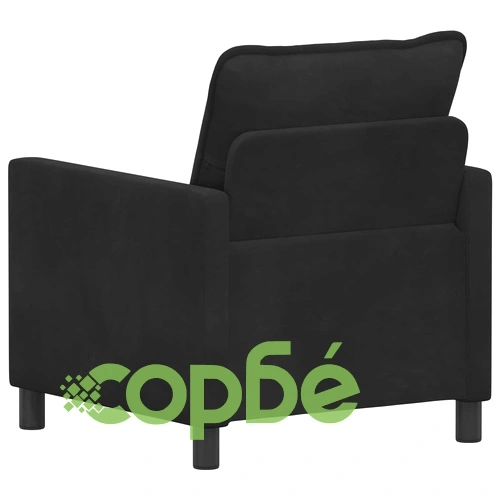 Едноместен диван от кадифе в черно, 76 x 81 x 87,5 см ➤ топ цена ➤ sorbe.bg