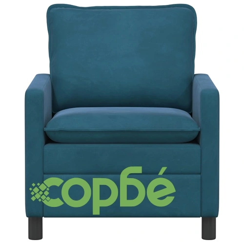 Едноместен диван от кадифе в синьо, 76 x 81 x 87,5 см ➤ топ цена ➤ sorbe.bg