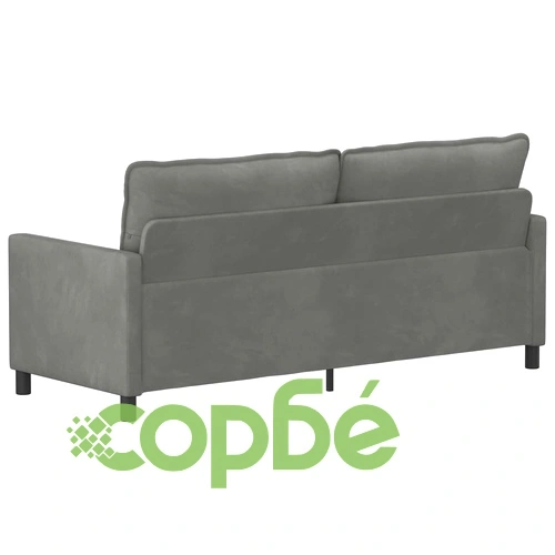 Диван тъмносиво кадифе 196 x 81 x 87,5 см, 2-местен ➤ топ цена ➤ sorbe.bg