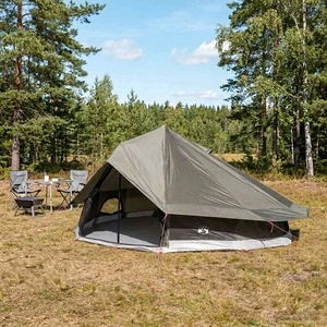 Палатка Типи 20-местна 800 x 800 x 430 см, Полиестер и Стомана, Кафяво-сиво