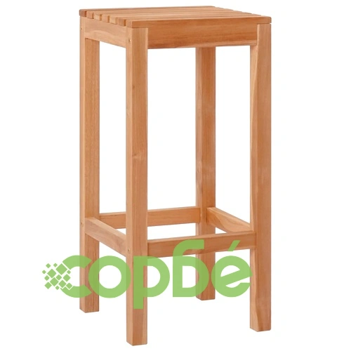 Бар столове 4 броя от масивно тиково дърво, 35 x 35 x 75 см ➤ топ цена ➤ sorbe.bg