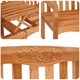 Градинска пейка с ръчна резба на рози, масивно тиково дърво, 150,5 x 60 x 95 см