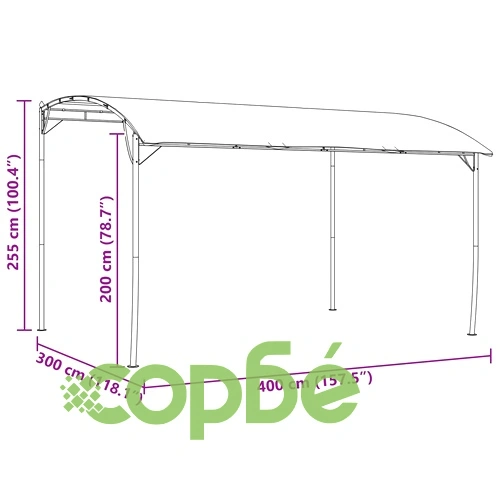 Шатра градинска 4 x 3 x 2,55 м, зелена, алуминий и плат 180 г/м² ➤ топ цена ➤ sorbe.bg