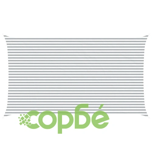 Слънчево платно за сянка от полиестер, светлосиво и бяло, 7 x 4 м ➤ топ цена ➤ sorbe.bg