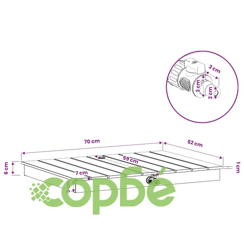 Подов душ за градина, WPC и неръждаема стомана 201, 70 x 52 x 6 см, кафяв ➤ топ цена ➤ sorbe.bg
