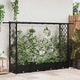 Повдигнато градинско легло с решетка и покрив, полипропилен, 203 x 40 x 123 см, черно