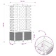 Повдигната леха с решетка и покрив от полипропилен, Сиво, 122 x 40 x 141 см