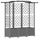 Повдигната леха за градина с решетка и покрив, 163 x 40 x 138 см, светлосиво