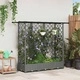 Повдигната леха с решетка за катерене и покрив, полипропилен, 164 x 40 x 121 см, светлосиво