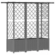 Повдигната леха с решетка и покрив, полипропилен, 163,5 x 40 x 136 см, светлосиво