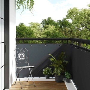 Балконен Екран с Капси 600 x 90 см, Полиратан, Антрацит