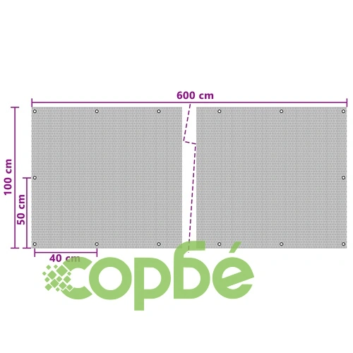 Балконен Екран с Капси 600 x 100 см, Полиратан, Черно ➤ топ цена ➤ sorbe.bg