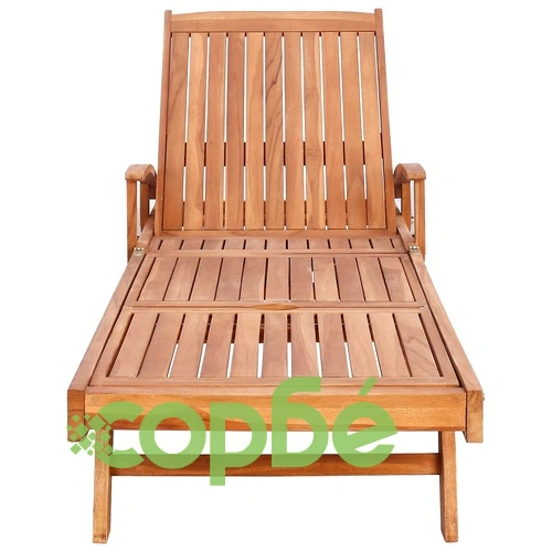Шезлонг от масивно тиково дърво 195x68x30 см, кафяв ➤ топ цена ➤ sorbe.bg