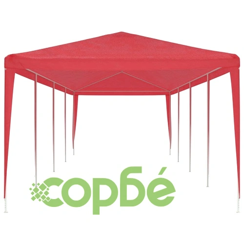 Парти шатра Червено 1200 x 300 x 255 см Полиетилен и стомана ➤ топ цена ➤ sorbe.bg