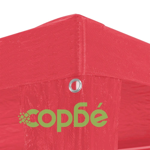 Парти шатра Червено 1200 x 300 x 255 см Полиетилен и стомана ➤ топ цена ➤ sorbe.bg
