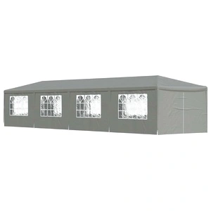 Парти шатра 1200 x 300 x 255 см, Светлосиво, Полиетилен и стомана