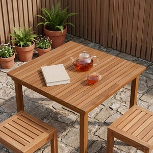 Плот за маса 80 x 80 x 3,5 см, квадратен, масивно тиково дърво