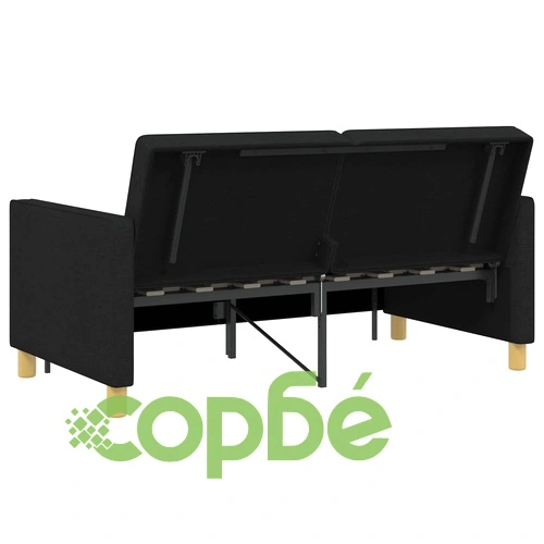 Разтегателен диван с матрак от текстил, черен, 154 x 94,5 x 80,5 см ➤ топ цена ➤ sorbe.bg
