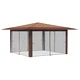 Градинска шатра с 4 странични стени, 4 x 4 м, бежово и кафяво