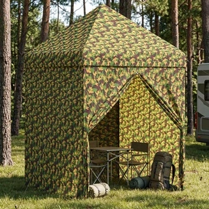 Сенник палатка с 4 странични стени 2,9 x 2,9 м, военен камуфлаж