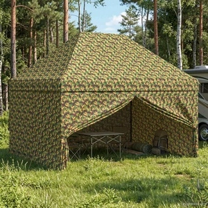 Сенник палатка с 4 странични стени 2,9 x 4,3 м, полиестер, Военен камуфлаж