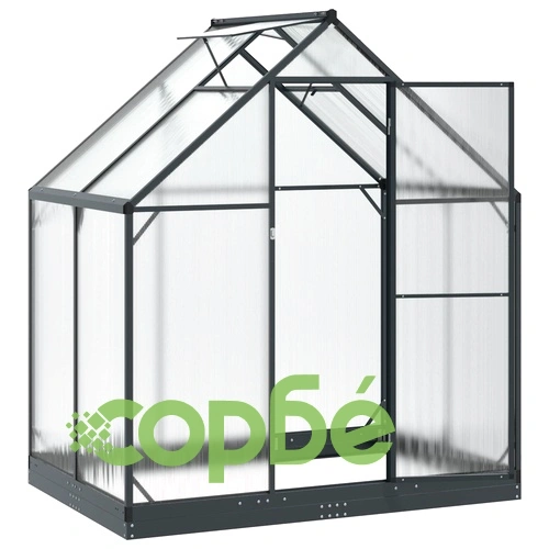 Градинска оранжерия с рамка 183,5 x 123 x 207 см, алуминий и поцинкована стомана ➤ топ цена ➤ sorbe.bg