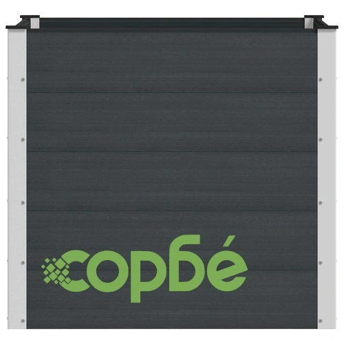 Градинска повдигната леха от WPC и алуминий, Черно, 100 x 100 x 91 см ➤ топ цена ➤ sorbe.bg