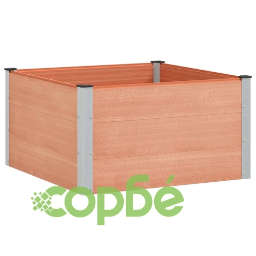 Градинска повдигната леха от WPC и алуминий, Кафяво, 100 x 100 x 54 см ➤ топ цена ➤ sorbe.bg