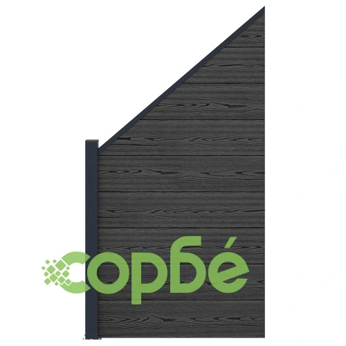 Комплект ограда 95 x 180 см, WPC и алуминий, Черна ➤ топ цена ➤ sorbe.bg