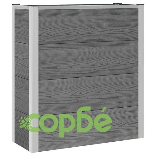 Градинска повдигната леха, Сиво, WPC и алуминий, 75 x 30 x 82 см ➤ топ цена ➤ sorbe.bg