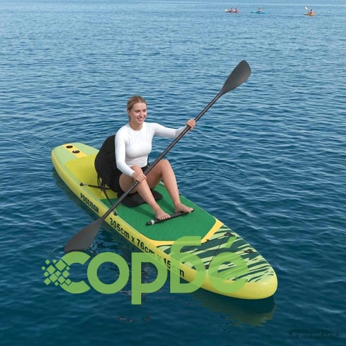 SUP дъска с седалка 2 в 1 POSEIDON 305 x 76 x 15 см, PVC, Зелена ➤ топ цена ➤ sorbe.bg
