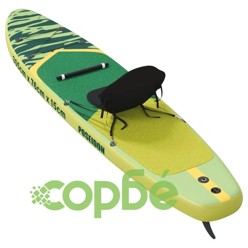 SUP дъска с седалка 2 в 1 POSEIDON 305 x 76 x 15 см, PVC, Зелена ➤ топ цена ➤ sorbe.bg