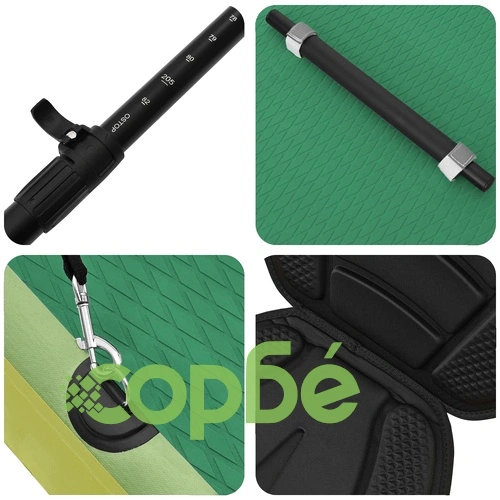 SUP дъска с седалка 2 в 1 POSEIDON 305 x 76 x 15 см, PVC, Зелена ➤ топ цена ➤ sorbe.bg