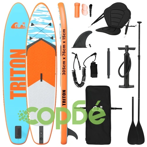 SUP дъска със седалка 2 в 1 TRITON, PVC, 305 x 76 x 15 см, синя ➤ топ цена ➤ sorbe.bg