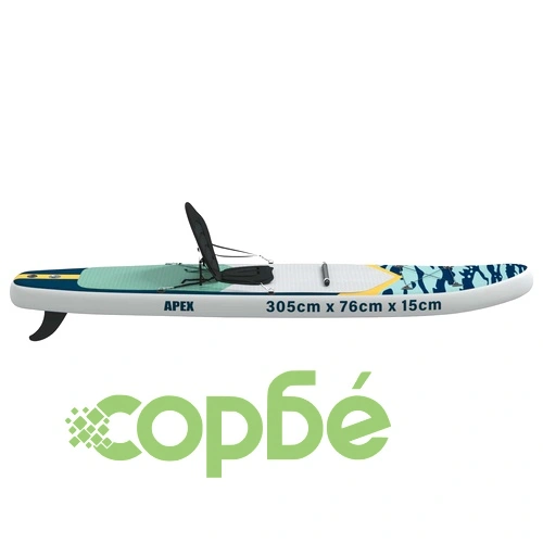SUP дъска 2 в 1 с място за сядане APEX 305 x 76 x 15 см, ПВЦ, тъмносиня ➤ топ цена ➤ sorbe.bg