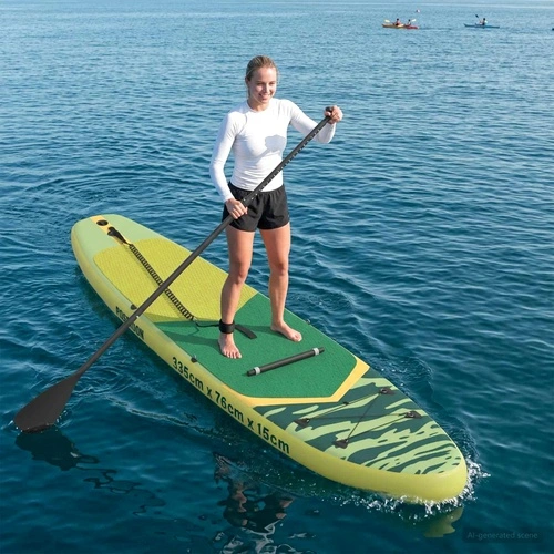 SUP дъска с馋седалка 2 в 1 POSEIDON 335 x 76 x 15 см, PVC, Зелена ➤ топ цена ➤ sorbe.bg