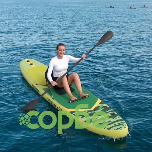 SUP дъска с馋седалка 2 в 1 POSEIDON 335 x 76 x 15 см, PVC, Зелена ➤ топ цена ➤ sorbe.bg
